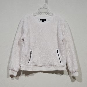 Tommy Hilfiger Boys White Sherpa Pullover Size 6 - 7